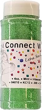 iConnectWith Glitter Mint Light Green, Extra Fine Iridescent Glitter; Multi-use for Crafts, Decorations, Nail Art, Makeup, Tumblers, Resin Art, and DIY Projects