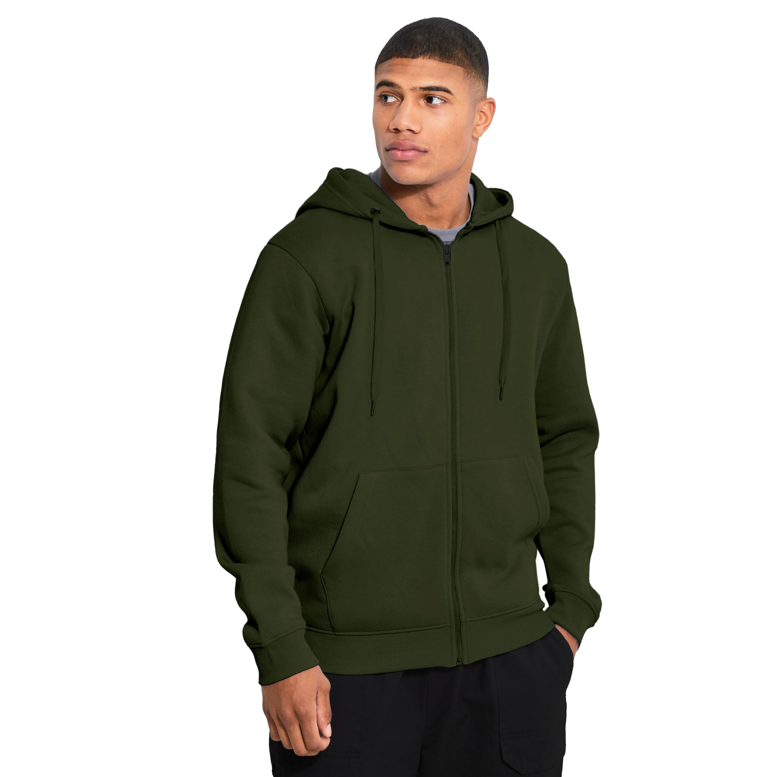 FUNKY MONKEYMen's Zipper Hoodie/Plain Cottonblend Hooded Sweatshirt