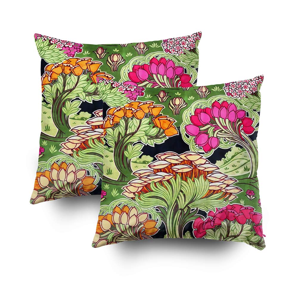Housse de coussin de qualité supérieure au motif plantes américaines