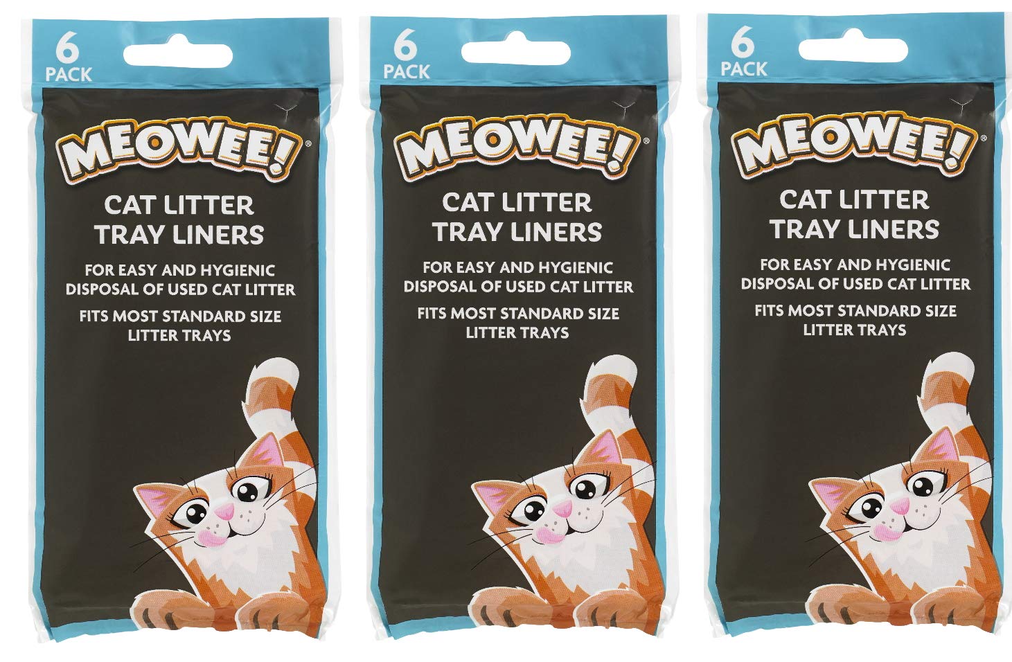3 x GOODGIRL MEOWEE Katzentoiletteneinlagen, 60 cm x 28 cm, passend für die meisten Tabletts in Standardgröße (insgesamt 18 Einlagen)