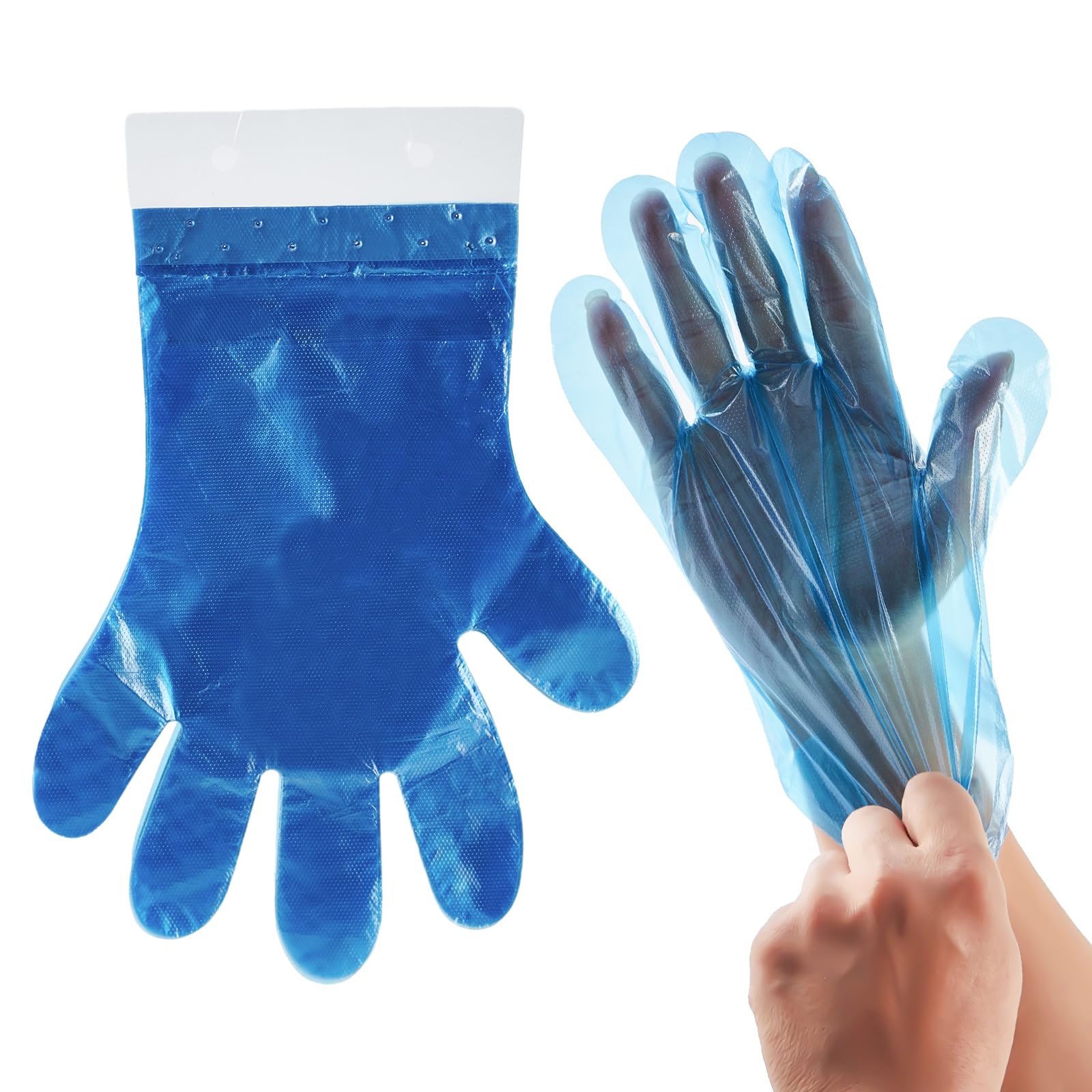 DealbyBox 1000pack Blue Disposable Poly Gloves for Restaurants, Pastry Shops,Deli Shops and Grocery Strores
