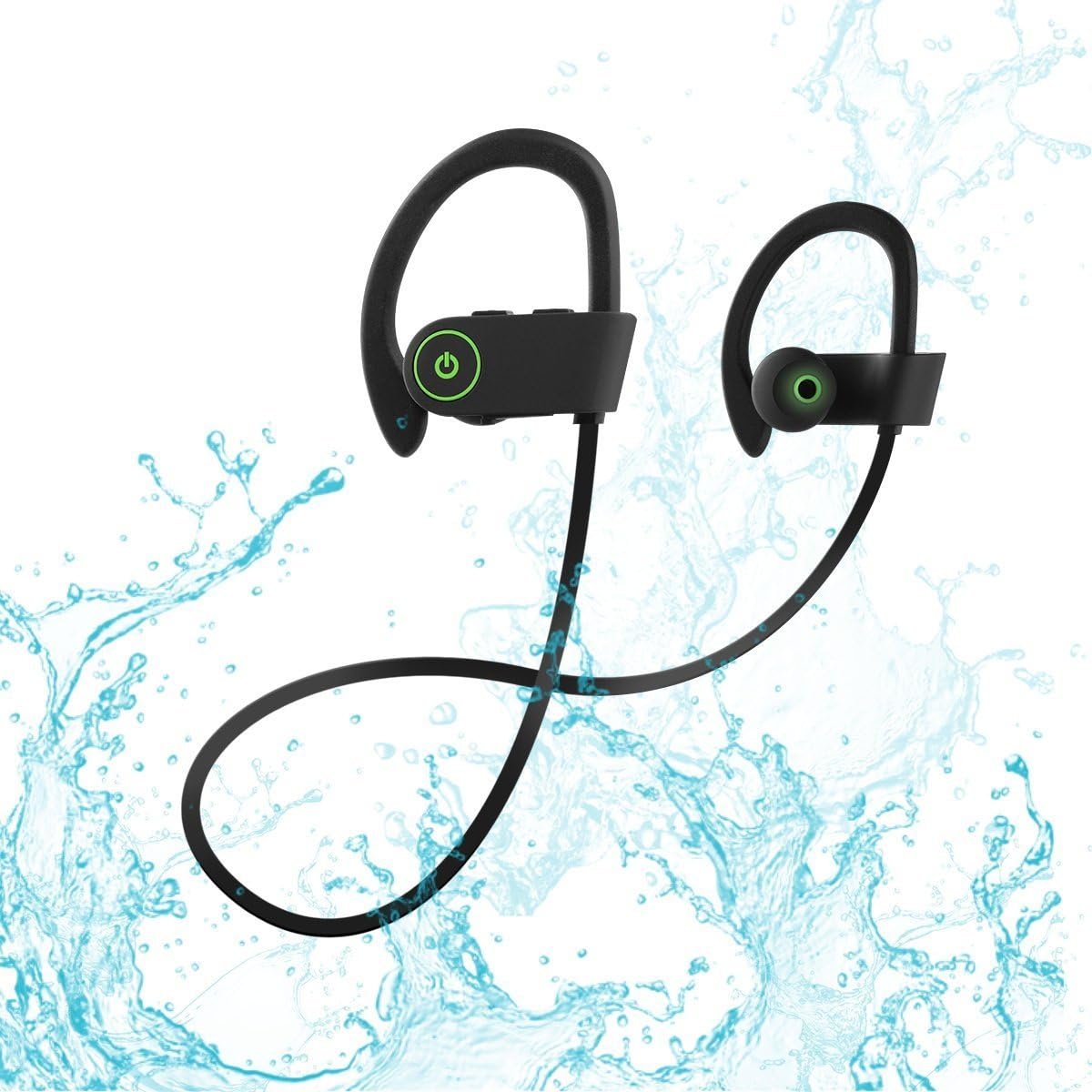 Bluetooth Headphones, Rotuyes Wireless Sports Headphones with Mic IPX7 Waterproof HD Stereo Sweatproof In-Ear Ear Buds Noise Cancelling Headsets for iPhone X/8/7/7 Plus/6s and Android Cell Phones