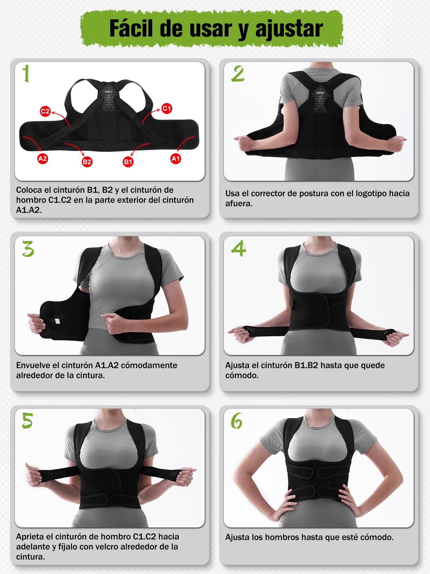 Corrector Postura Espalda para Hombre Mujer: Espalda Recta Correctores Postural - Invisible Transpirable Corregir Fajas para Espalda - Ajustable Soporte Enderezar para Cuello Hombros Lumbar Negro M