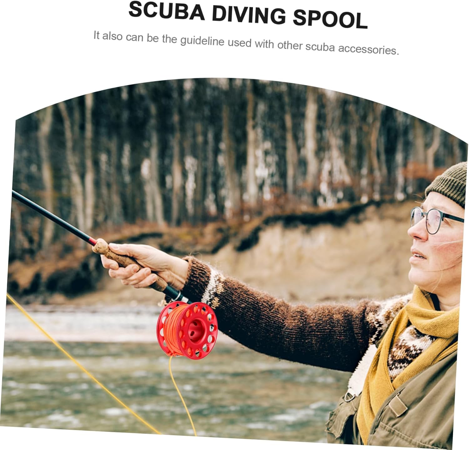 VICASKY Scuba Diving Lanyards Spool Reel Finger Reel Winder for Scuba Dive Accessories