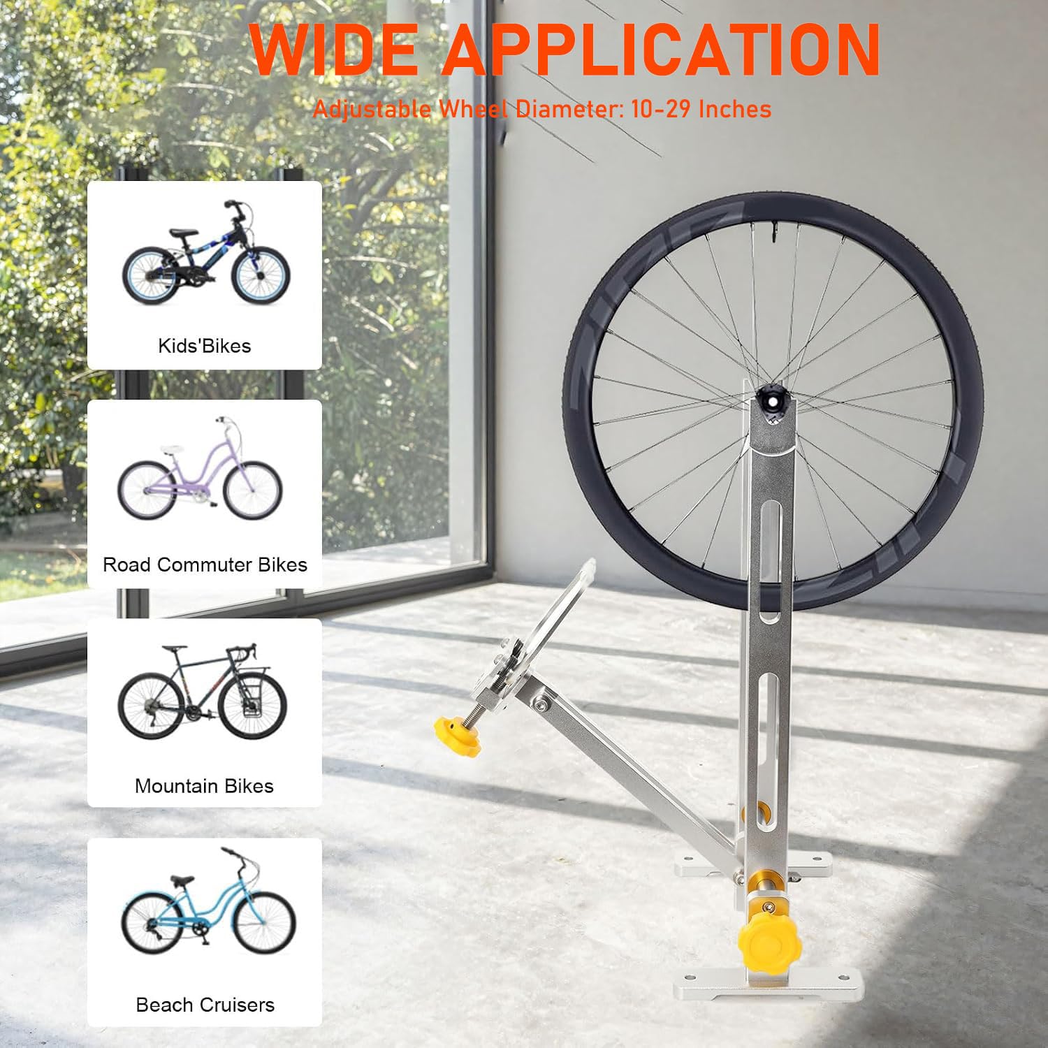 Cavalletto di centraggio per Bicicletta, Professionale Cavalletto per Centrare Ruote Bici Pieghevole Supporto per Biciclette Cerchioni Mountain Bike