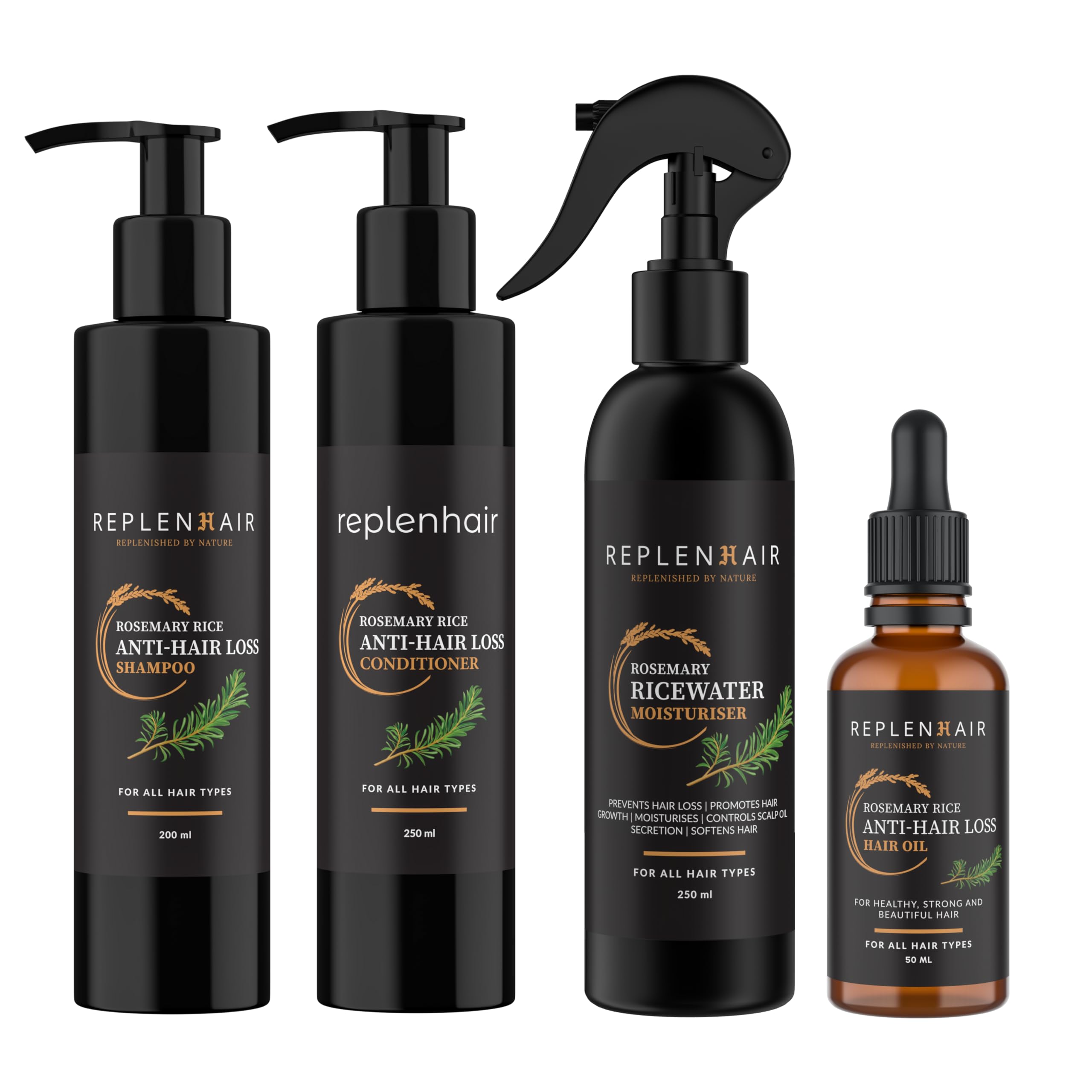 Haarspray mit Reiswasser und Rosmarin, 100 % handgefertigt, feuchtigkeitsspendend, Rosmarinöl & Rosmarin-Shampoo gegen Haarausfall für alle Haare