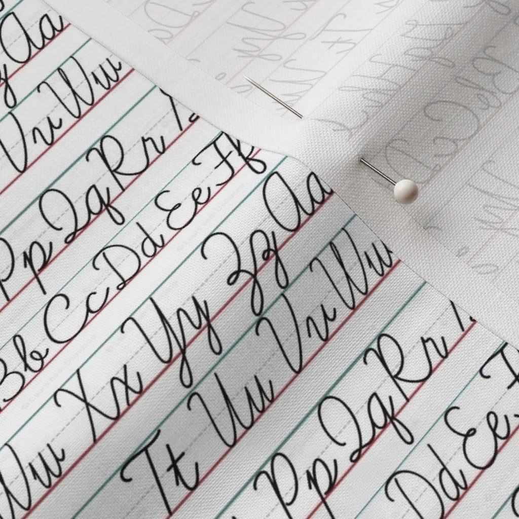 Spoonflower Fabric - Handwriting School Teacher Script Printed on Petal Signature Cotton Fabric Fat Quarter - Sewing Quilting Apparel Crafts Decor