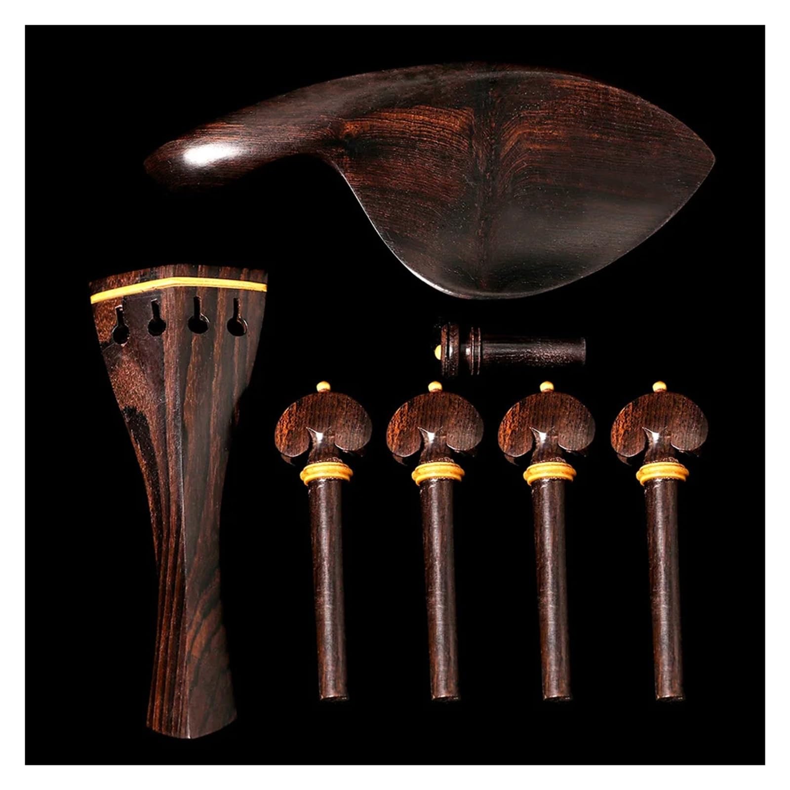 Juego de piezas de violín 4/4, clavijas de violín de madera de ébano, clavija final for reposapiés, pieza trasera de afinador, preciosos accesorios for violín
