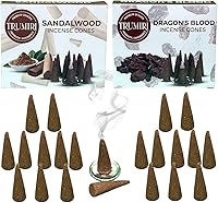 Vista 169 de TRUMIRI Incense Cones - Combo Pack of 20 Cone Incense - 10 Nag Champa + 10 Palo Santo - Insence Cones - Incense Cones Scented - Cone Incense Scents