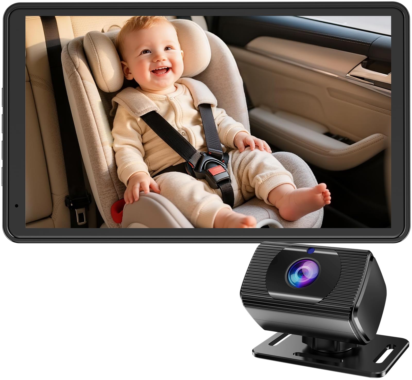 Rohent Baby Car Camera 7.2-Inch Monitor: 1080P HD Rear Facing Infant