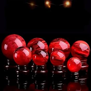 超大直径約:212mm 12040g超綺麗☆赤水晶丸玉B84E1/444E03B