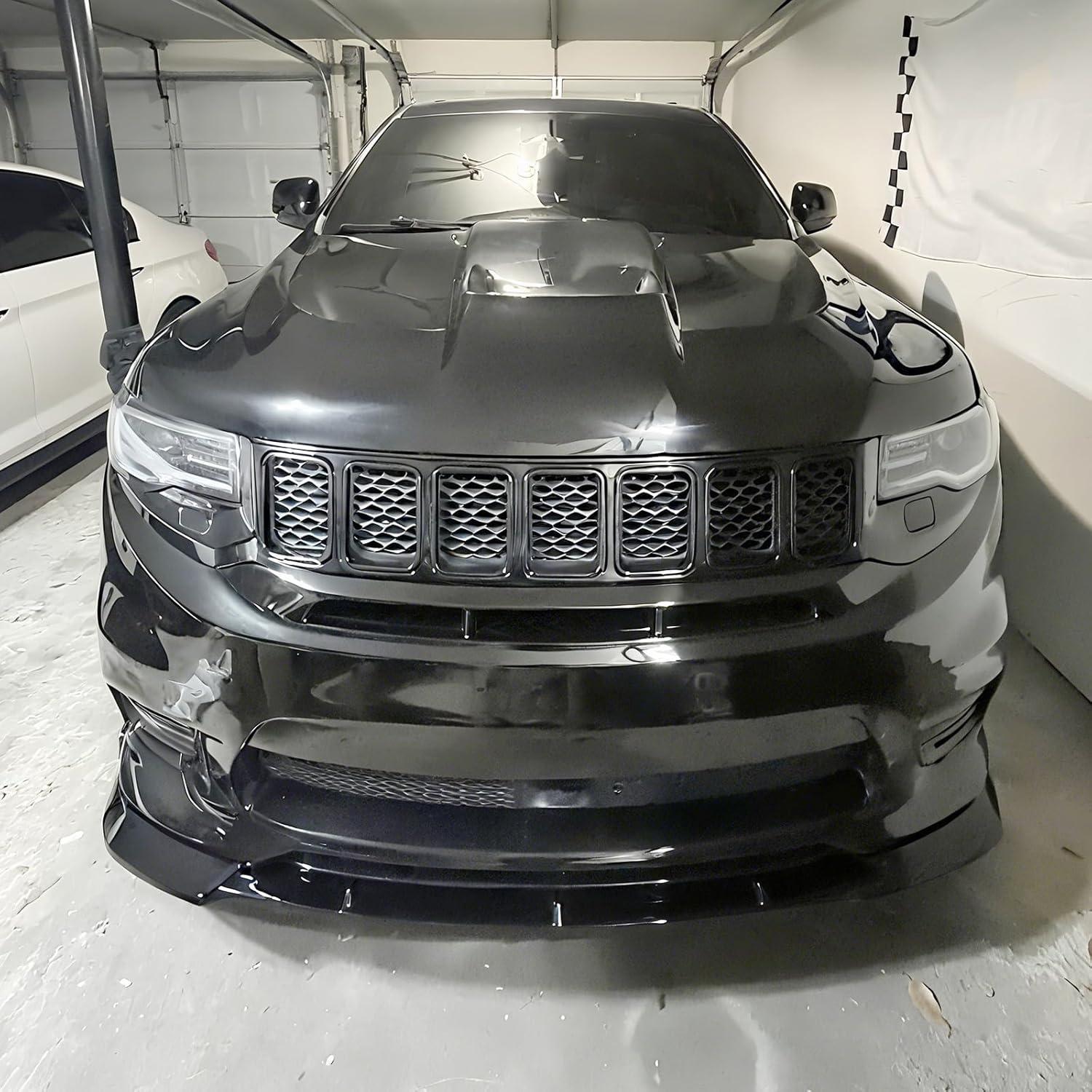Gloss Black Front Lip Compatible with Jeep Grand Cherokee SRT 2014–2021 & Trackhawk 2017-2021, Splitter Spoiler Diffuser Protector Wing Body Kit