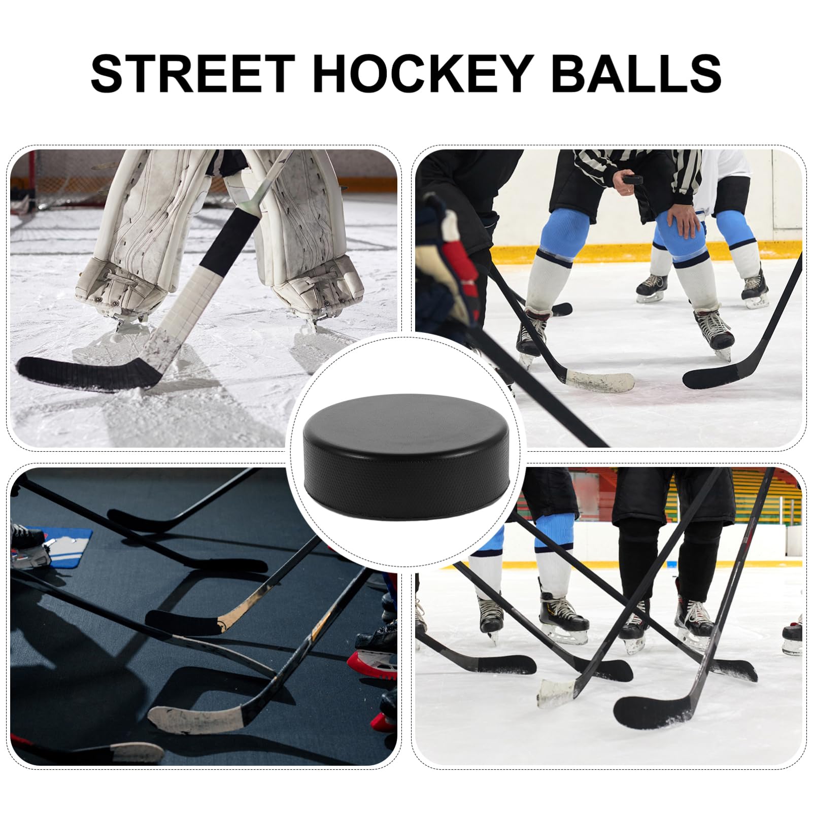Happyyami Palet de Hockey D’entraînement Noir en PU, Lot de 20 Pièces