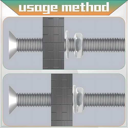 Miniatura 5 de #6-32 - 240 piezas de cabeza avellanada plana Phillips Cross Tornillo 304 de acero inoxidable 304 tornillos y tuercas hexagonales Kit Phillips Drive
