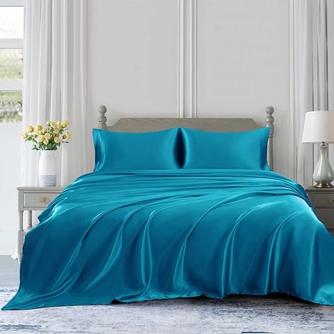 Queen Size 6 Piece Bed Sheets Set Easy Care 30 Momme Mulberry Silk Sheet Set 1 Flat Sheet