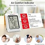 TempPro TP50 Thermomètre intérieur numérique avec thermomètre de salle Max/Min Records et moniteur d'humidité avec grand LCD Affichage (précédemment ThermoPro) | Compteur d'humidité intérieure avec affichage de confort, mémoire min/max, aimant et base, pour clim intérieur