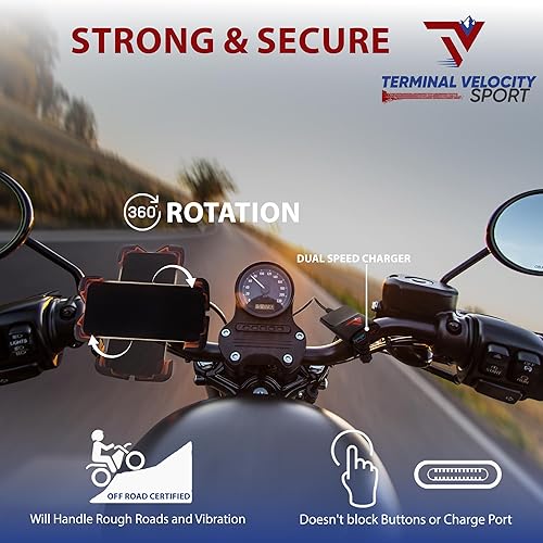 Miniatura 2 de Terminal Velocity Sport - Soporte de teléfono para motocicleta - Soporte para teléfono celular para bicicleta - Soporte de teléfono para bicicleta,