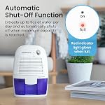 Pro Breeze Electric Small Dehumidifier 215 sq ft (1200 cubic feet) Coverage for High Humidity Home Office Basement, Compact and Portable with Auto Shut Off