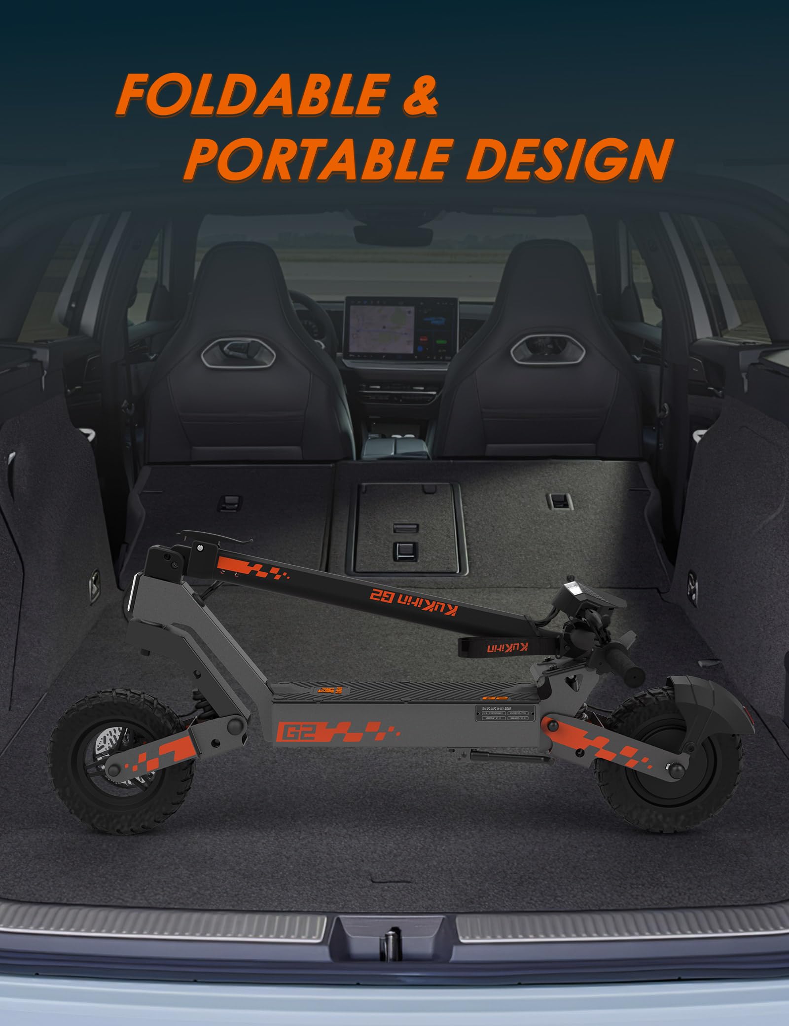 Kukirin G2 - Monopattino elettrico per adulti, motore 800 W, batteria 48 V 15 Ah, autonomia fino a 55 km, monopattino pieghevole portatile con touch screen LCD HD