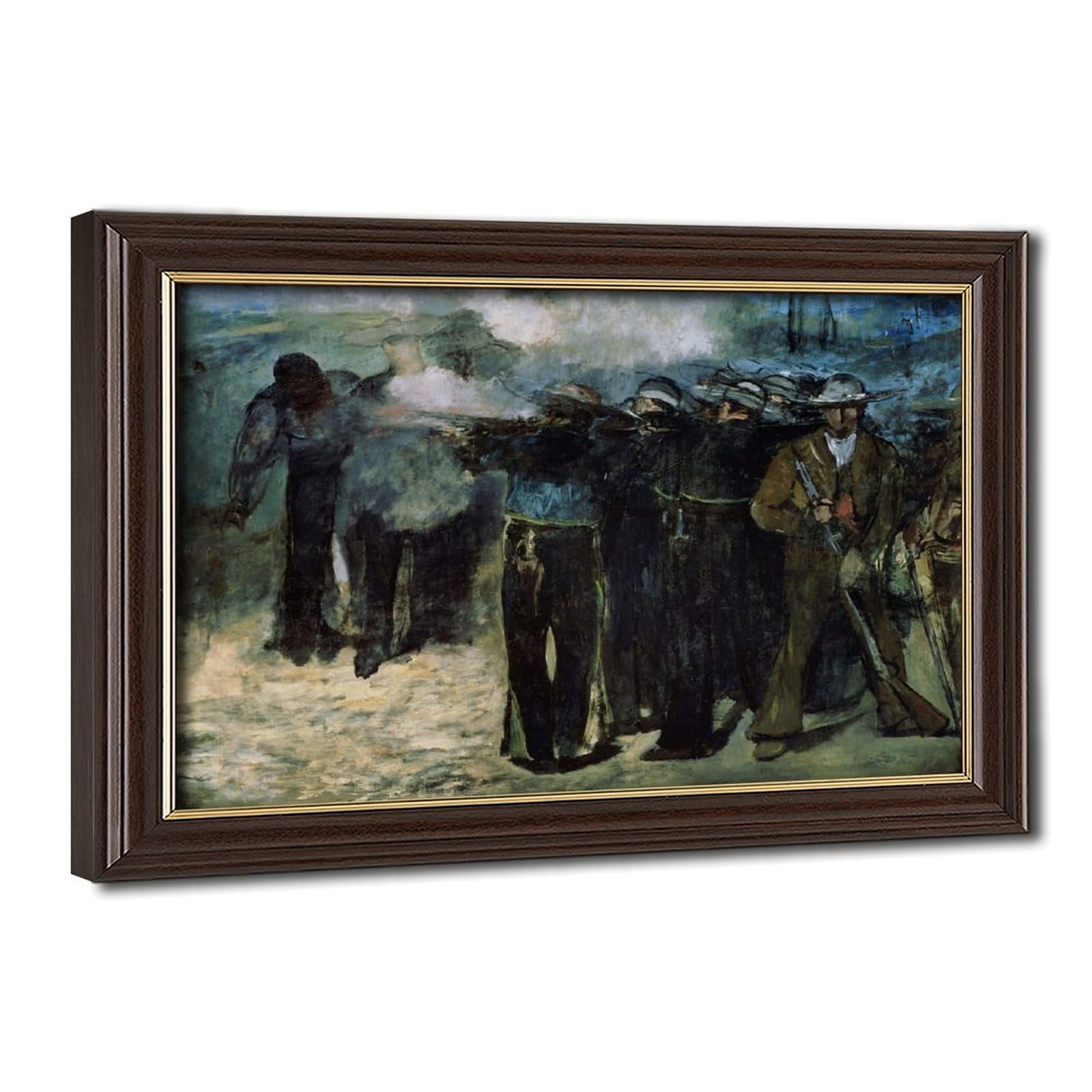 WCYB Execution of Emperor Maximilian (1867) Edouard Manet Posters Prints Canvas Deco Paintings Wall Art Hangable Frame 24" L X 36" W