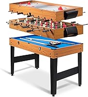 Goplus 48" 3-in-1 Combo Game Table: Adult-Size Foosball, Billiards & Slide Hockey for Family Nights, Parties & Game Rooms