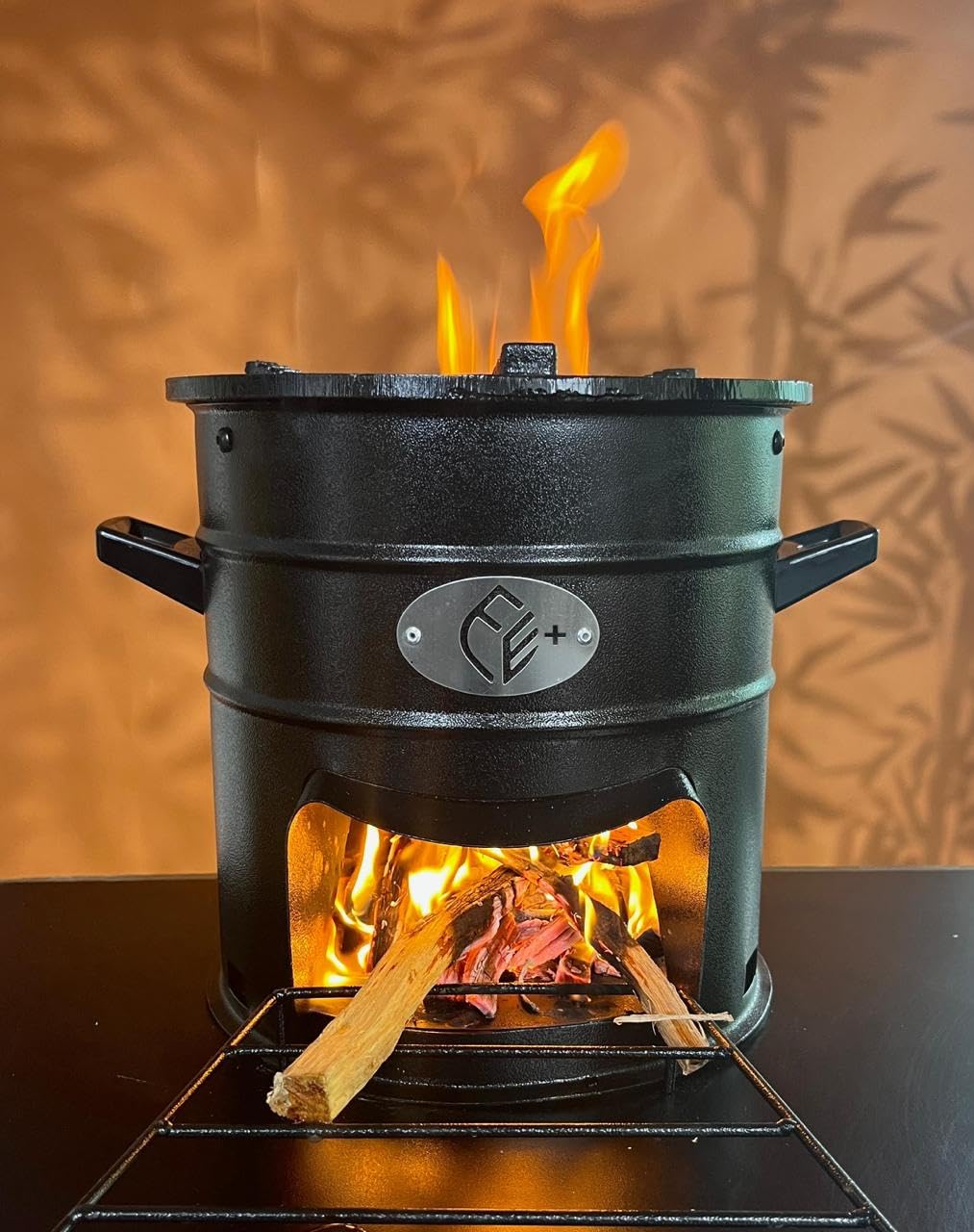 Earthfit ARJUN Less Smoke wood stove for Home & Outdoor camping Cooking - Biomass Stove Smokeless - Desi iron chulha for wood cooking Cookstove-image-0