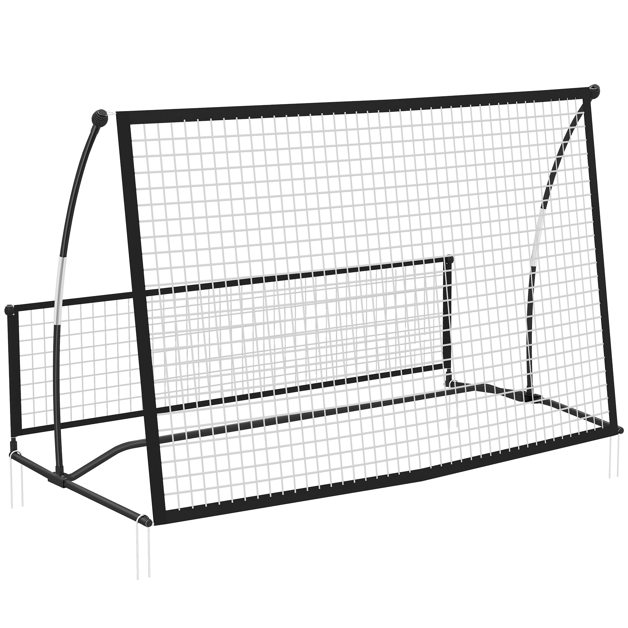 SPORTNOW Filet de Rebond Football Portable 2-en-1 Double Face avec Sac de Transport Pliable Entraînement Noir