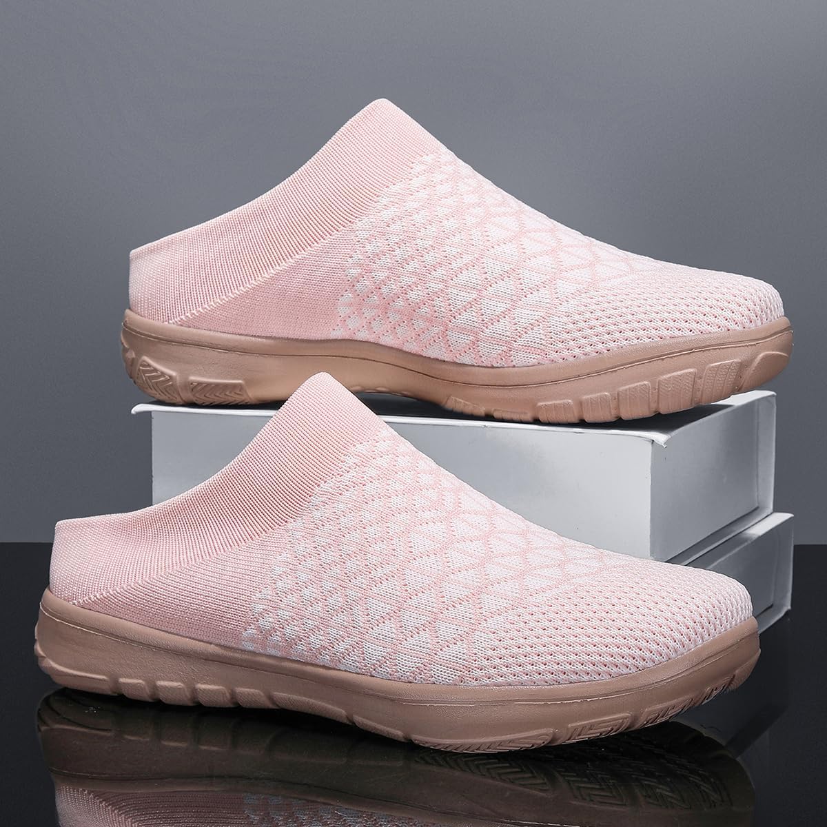 Lightweight Slip-On Clog Shoes for Women & Men – Breathable Knit Upper, Soft Cushioned Sole, Indoor Outdoor Comfort Mules - Image 6
