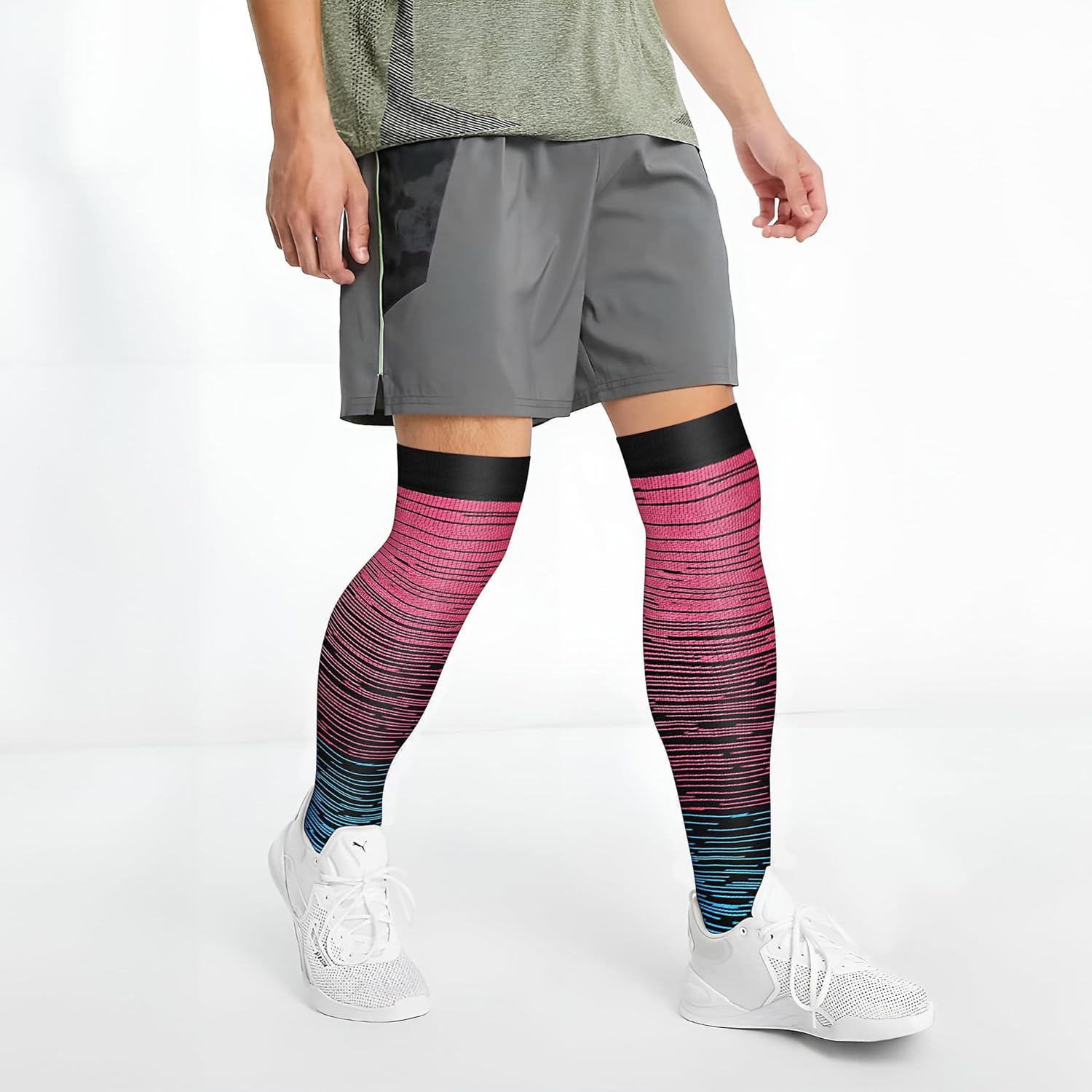 CHARMKING Compression Socks (3 Pairs) Knee High Compression Sock for Women & Men Stockings for Running, Cycling,Athletic - Image 2