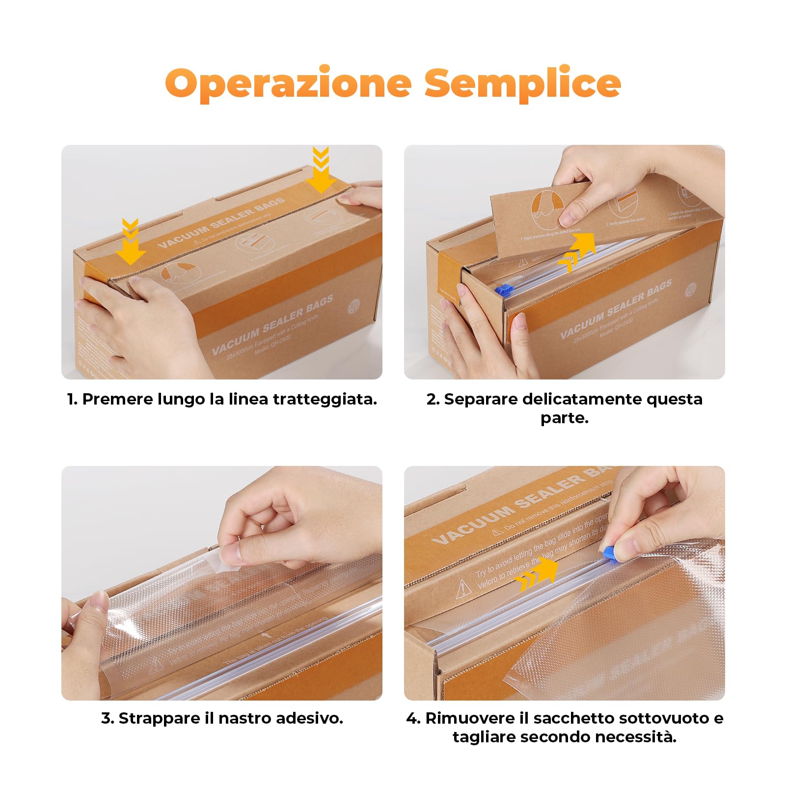 Sacchetti Sottovuoto Alimenti Rotoli 28x3000cm con Taglierina, Goffrato Sacchetti Sottovuoto Senza BPA, per Congelatore, Sous Vide Cottura e Macchine Sottovuoto