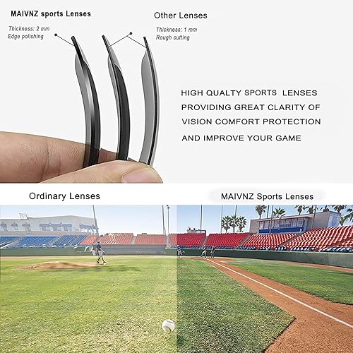 Miniatura 5 de maivnz Gafas de sol de béisbol para hombres y mujeres, protección UV400, gafas deportivas al aire libre para ciclismo, correr, golf, softbol