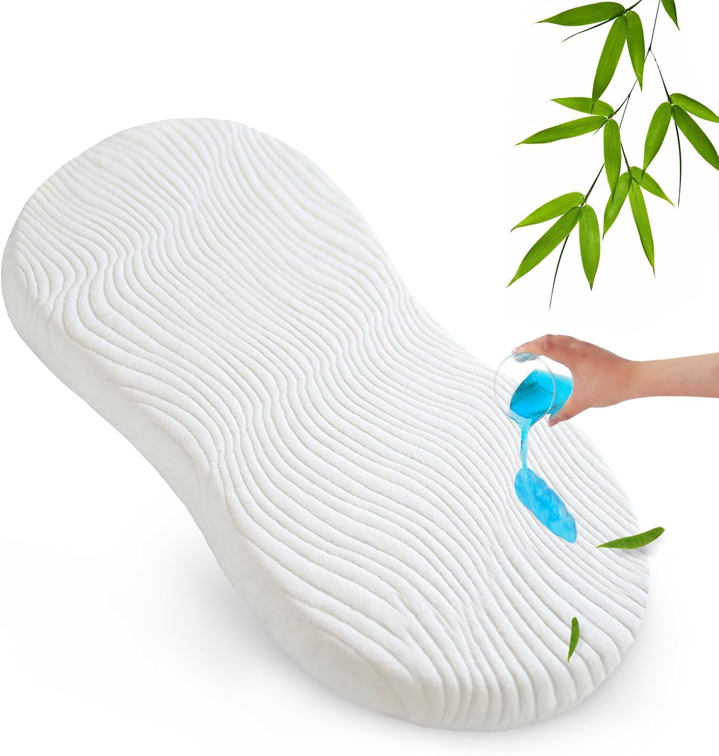 Baby Bassinet Mattress Pad 15" x 30" x 1.5", Waterproof Oval Moses Basket Mattress with Removable & Washable Cover Fit for Safety 1st/ Dream On Me Lacy/Delta Children Slumber/Baby Delight Go with Me