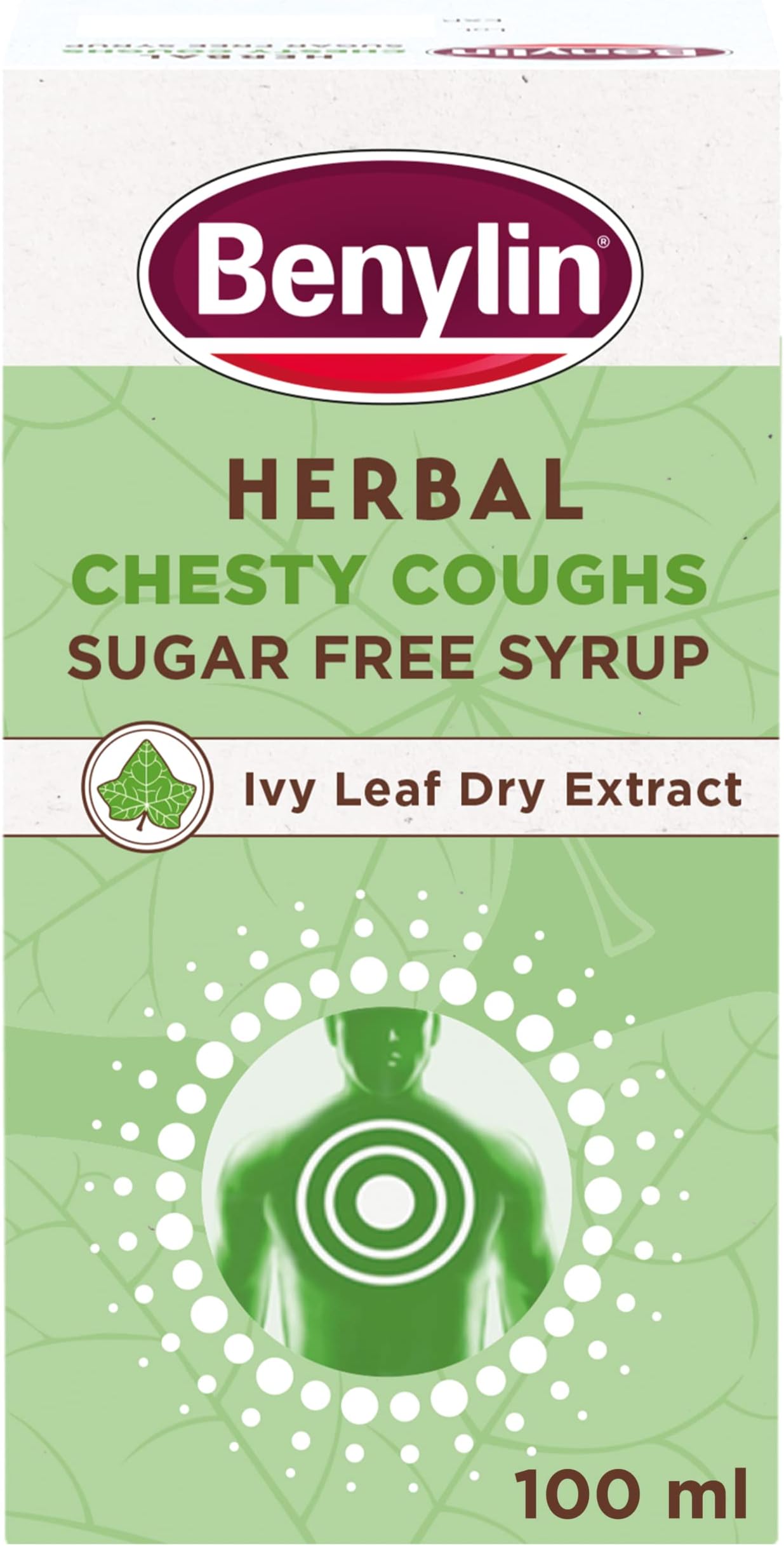 Herbal Chesty Coughs Sugar Free Syrup.100 ml, Non-Drowsy Herbal Cough Medicine, with Naturally Derived Ivy Leaf Dry Extract