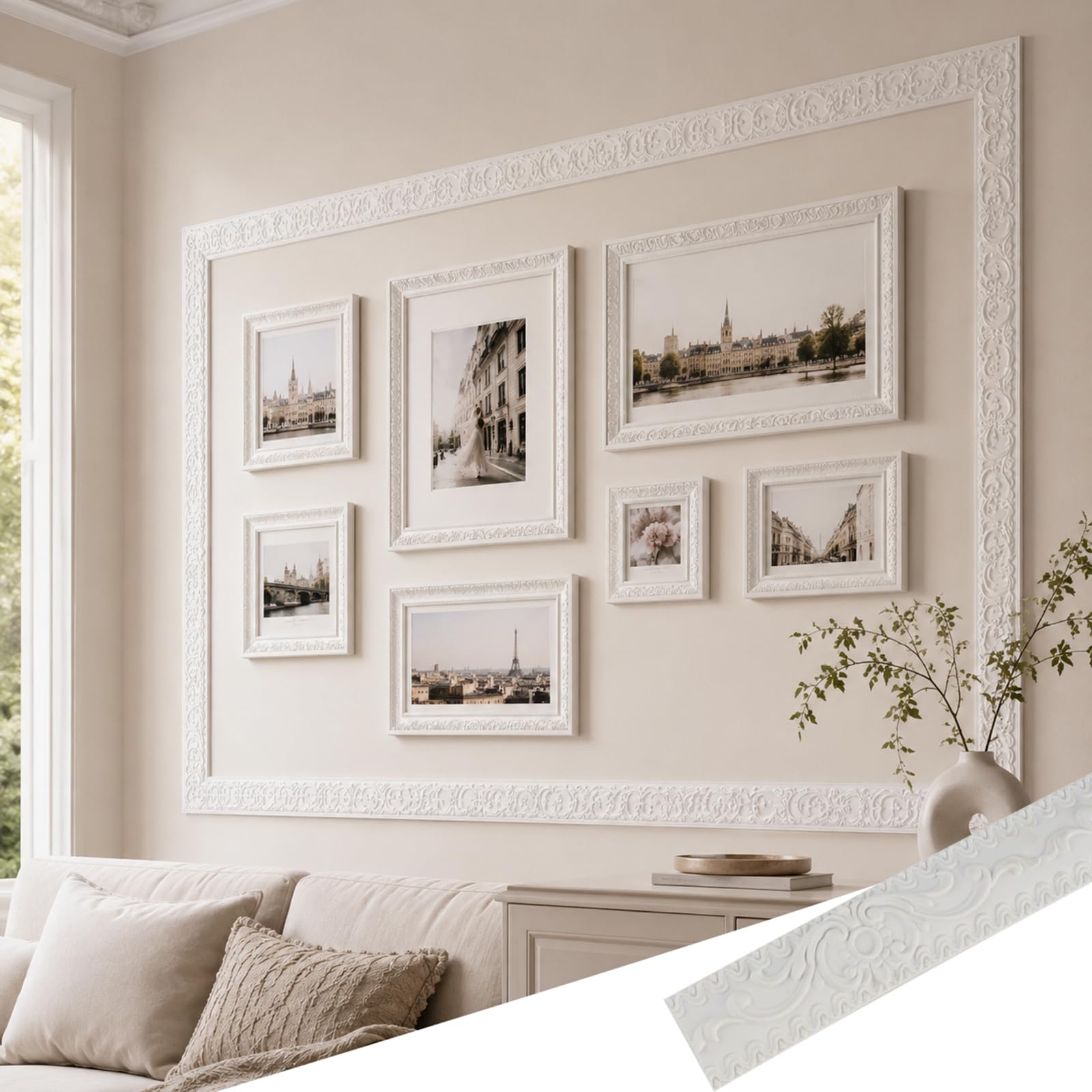 Flexible Molding PVC Ceiling-Wall Decoration Trim DIY for Mirror Edge C,5m