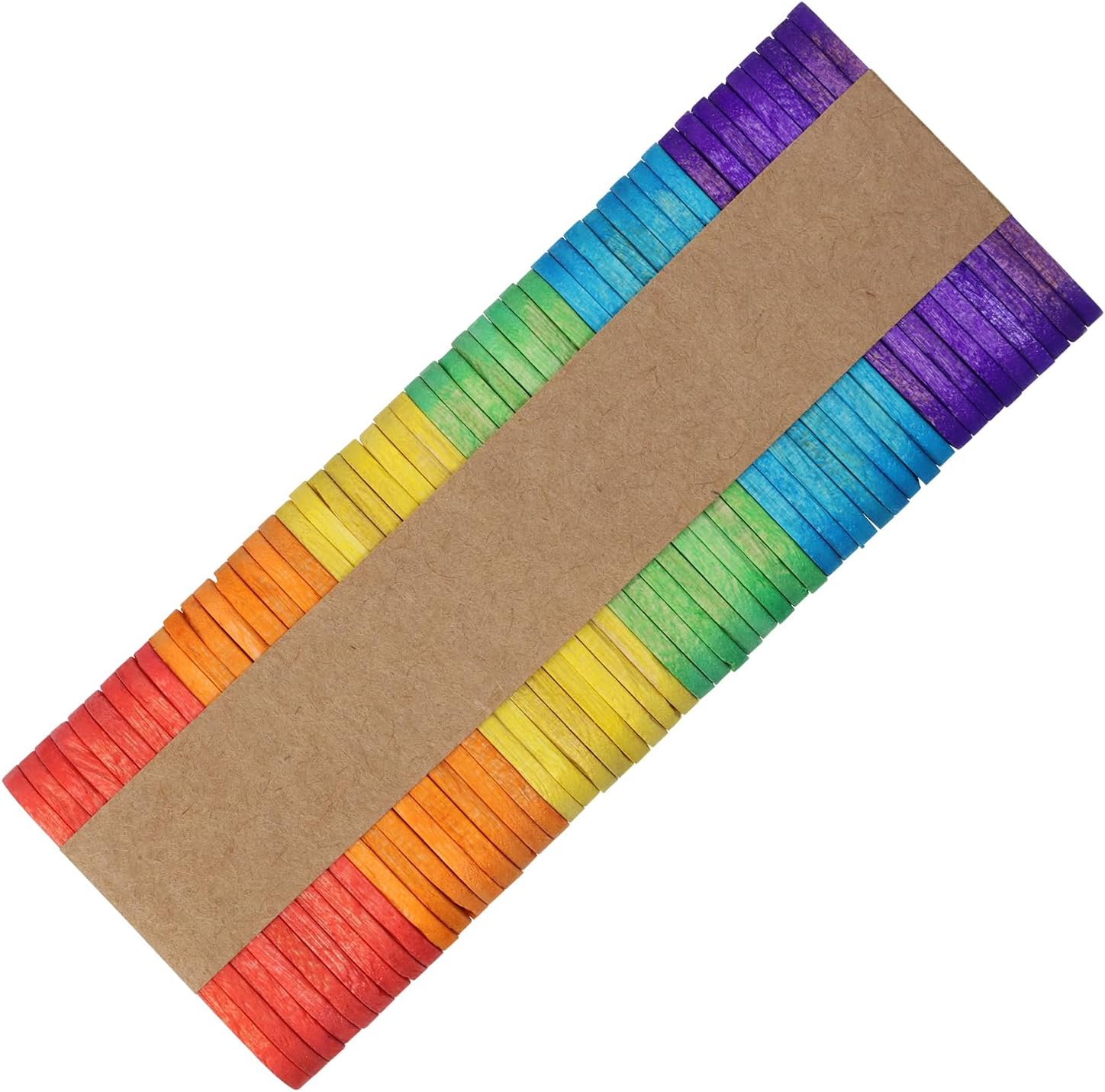 Multicolored Mini Wood Craft Sticks Small Wooden Sticks Bulk for DIY Art Christmas Ornaments Crafting Halloween Home School Painting Projects, 1.6x0.4inch (100)