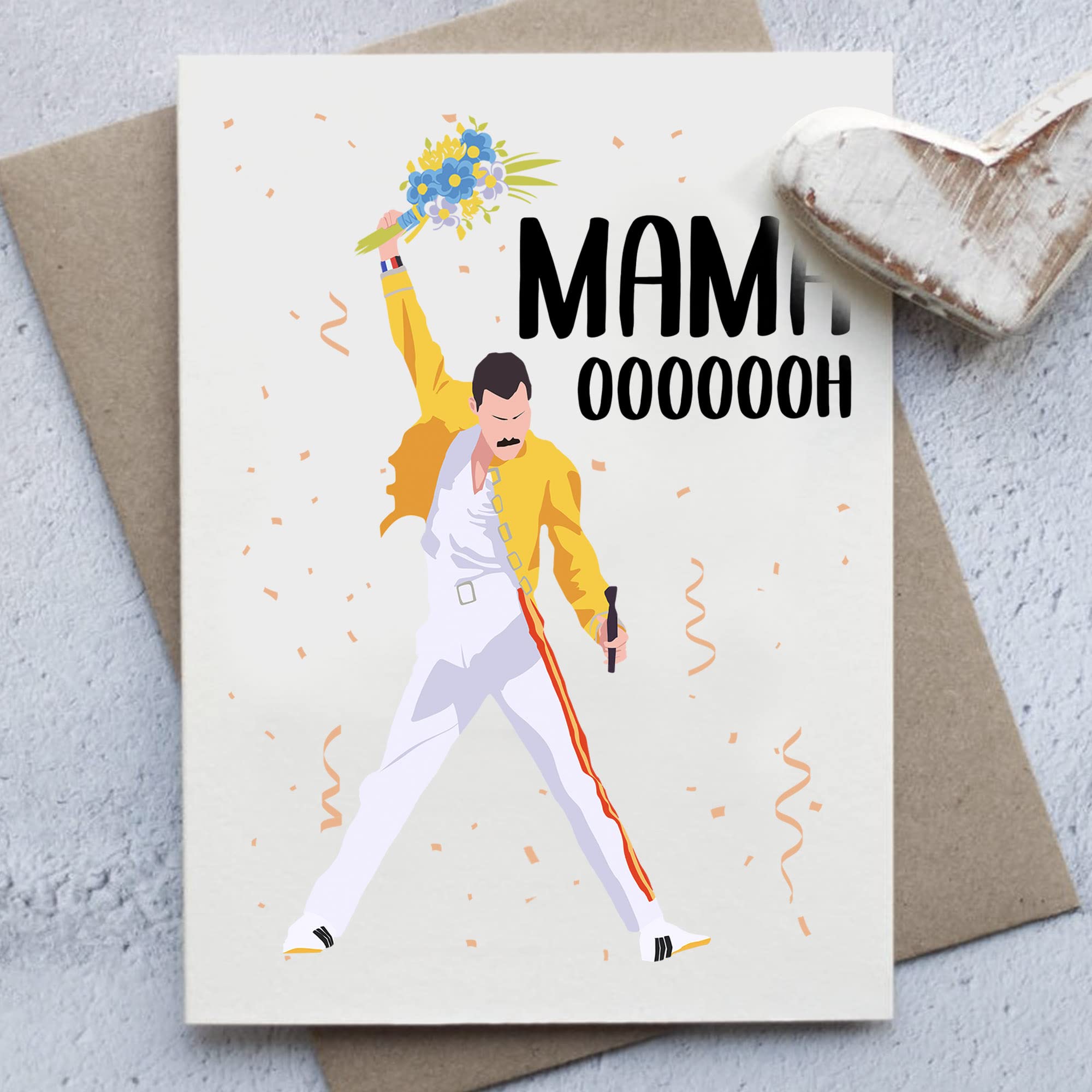 Amazon.com : Freddie Mercury Card Mamma Oooh Card Mother's Day Mama Oooh  Minimalist Art Greeting Card, Pun Card , Love Card For Birthday,  Anniversary Pack 1 Pcs : Office Products