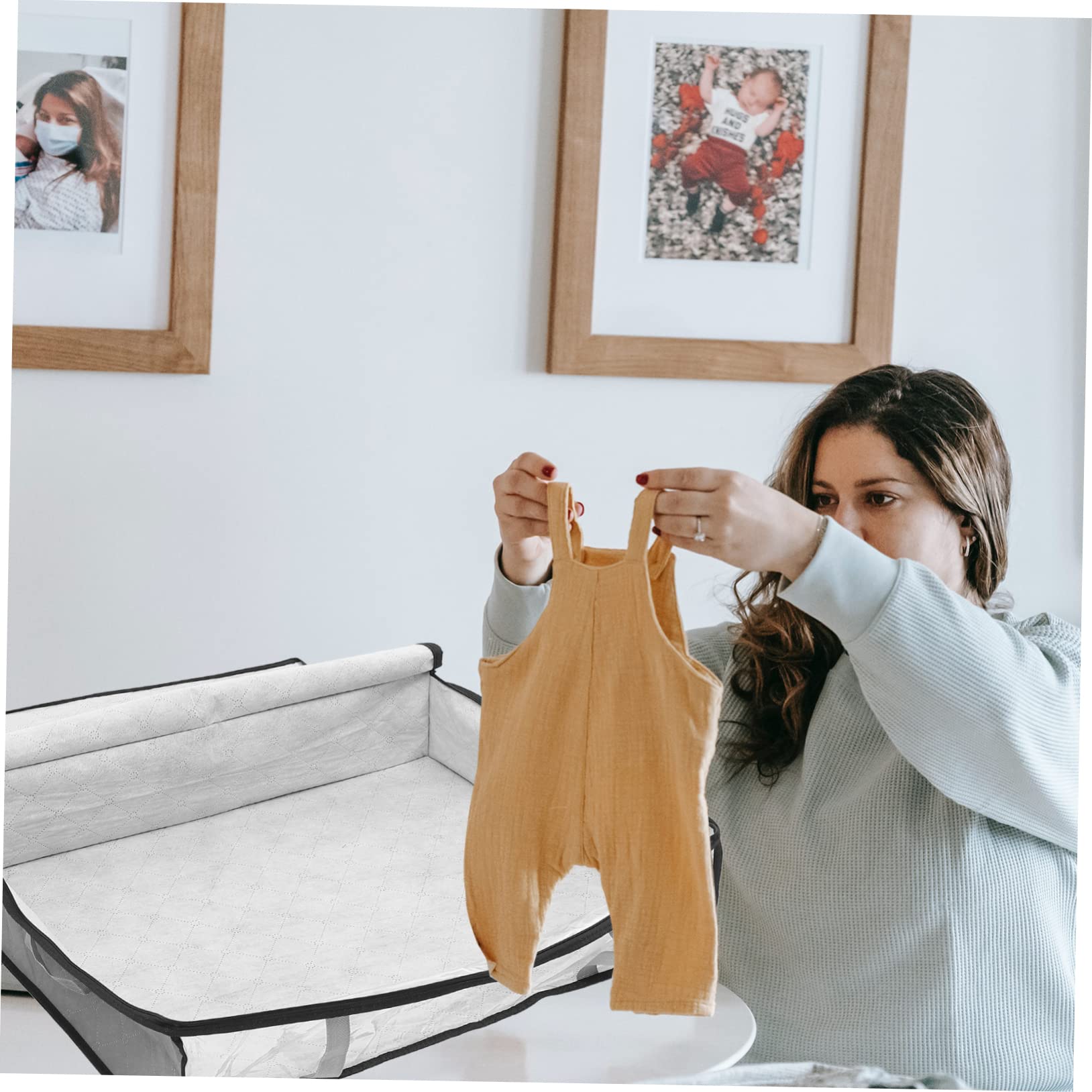 Sosoport 3 pezzi Organizer per Vestiti Pieghevole in Non Resistente Borsa Portaoggetti Sottoletto per Armadio Contenitore per Lenzuola Coperte e Piumoni Grigio
