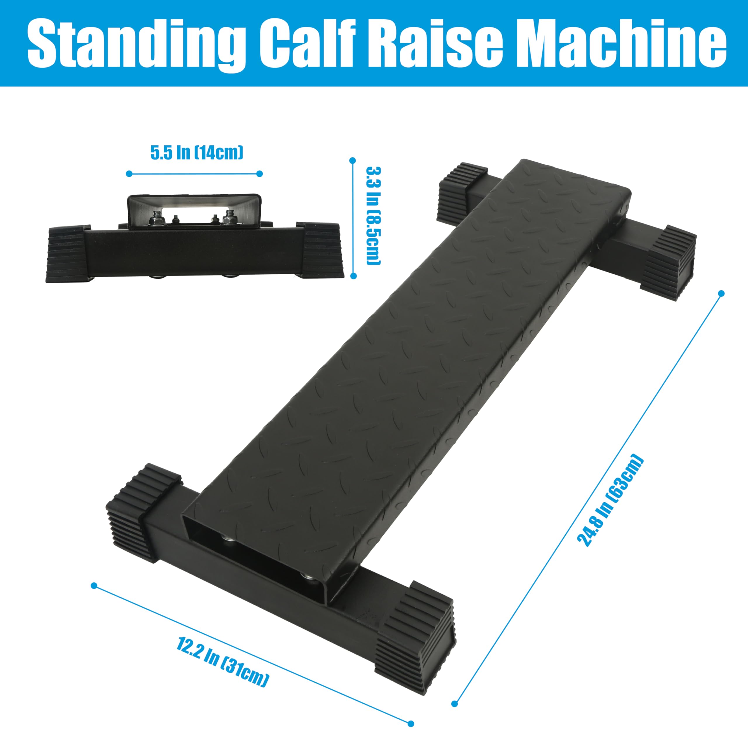 EVERYMATE Steel Calf Raise Block, Standing Calf Raise Machine for Calf Stretching, Squat, Foot Stretch, Anti-Slip Solid Calf Platform,Calf Raise BAR