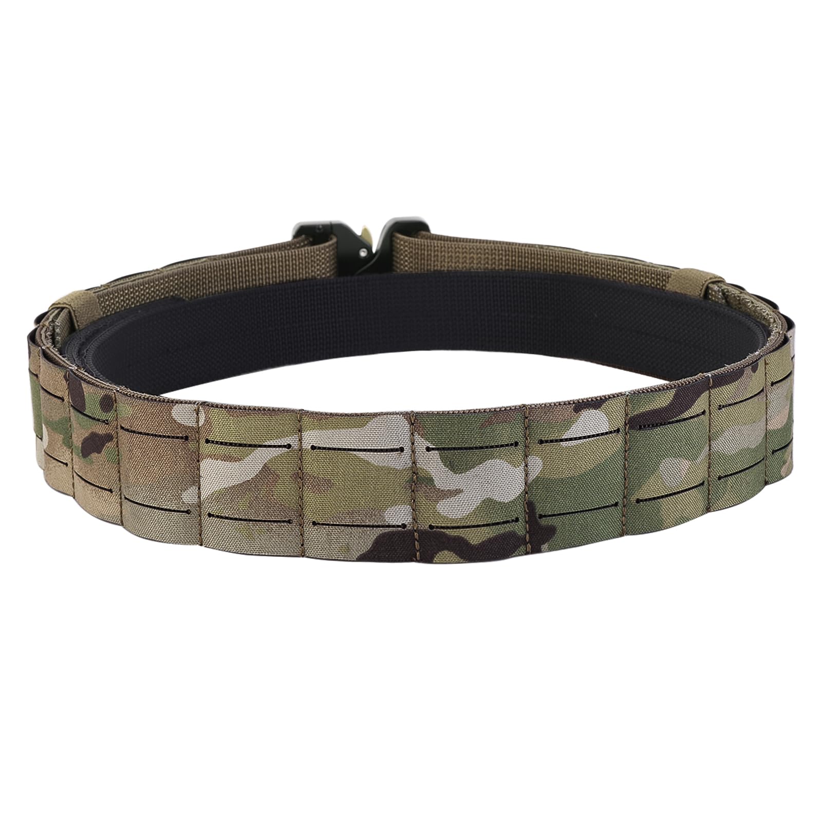 KRYDEX GEAR Cinturón Táctico MOLLE de 2 pulgadas con Correa de Liberación Rápida Cinturón Militar Cinturón Resistente para Airsoft, Caza, Deportes al Aire Libre