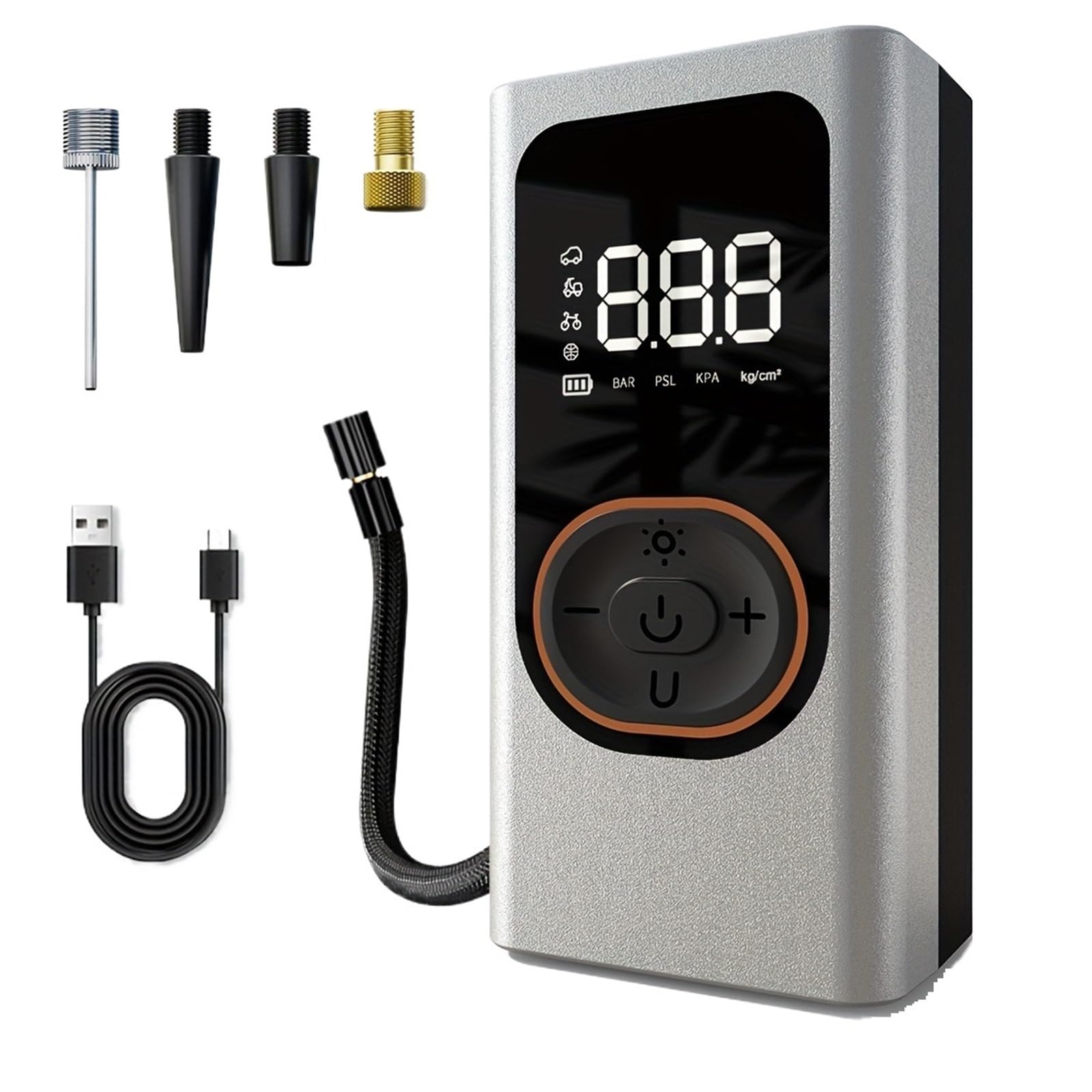 Inflador Ruedas Coche Bomba De Aire Digital, Inflador De Neumáticos Portátil, Compresor De Aire Compacto Para Coche, Bicicleta, Bola, Dispositivo De Inflado Eléctrico Compresores de aire portátiles