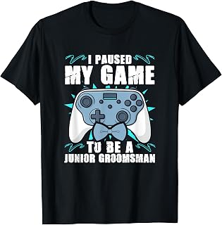 Junior Groomsman Video Gamer Junior Groomsmen Paused My Game T-Shirt