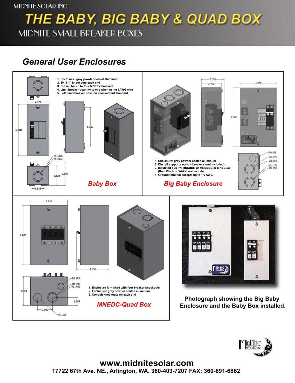 MidNite Solar MNBIGBABY Big Baby Box Enclosure