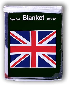Union Jack Fleece Blanket 50"x60" United Kingdom Flag Polar Fleece Travel Throw Cover