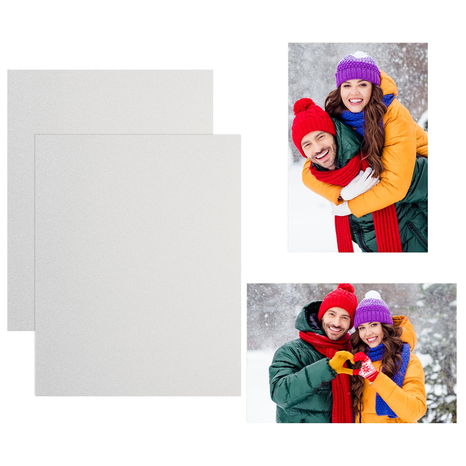 PATIKIL 2Pcs 8x12 Sublimation Blanks, Aluminum Sublimation Metal Photo Sign Prints Home Decor for DIY Souvenir Wall Frame Living Room Bedroom Decoration Design Work, Pearl Silver
