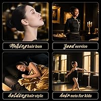 Vista 4 de Smilco Red para el cabello, 100 unidades, redes para el cabello de 22 pulgadas, malla elástica invisible para servicio de alimentos, moño de ballet