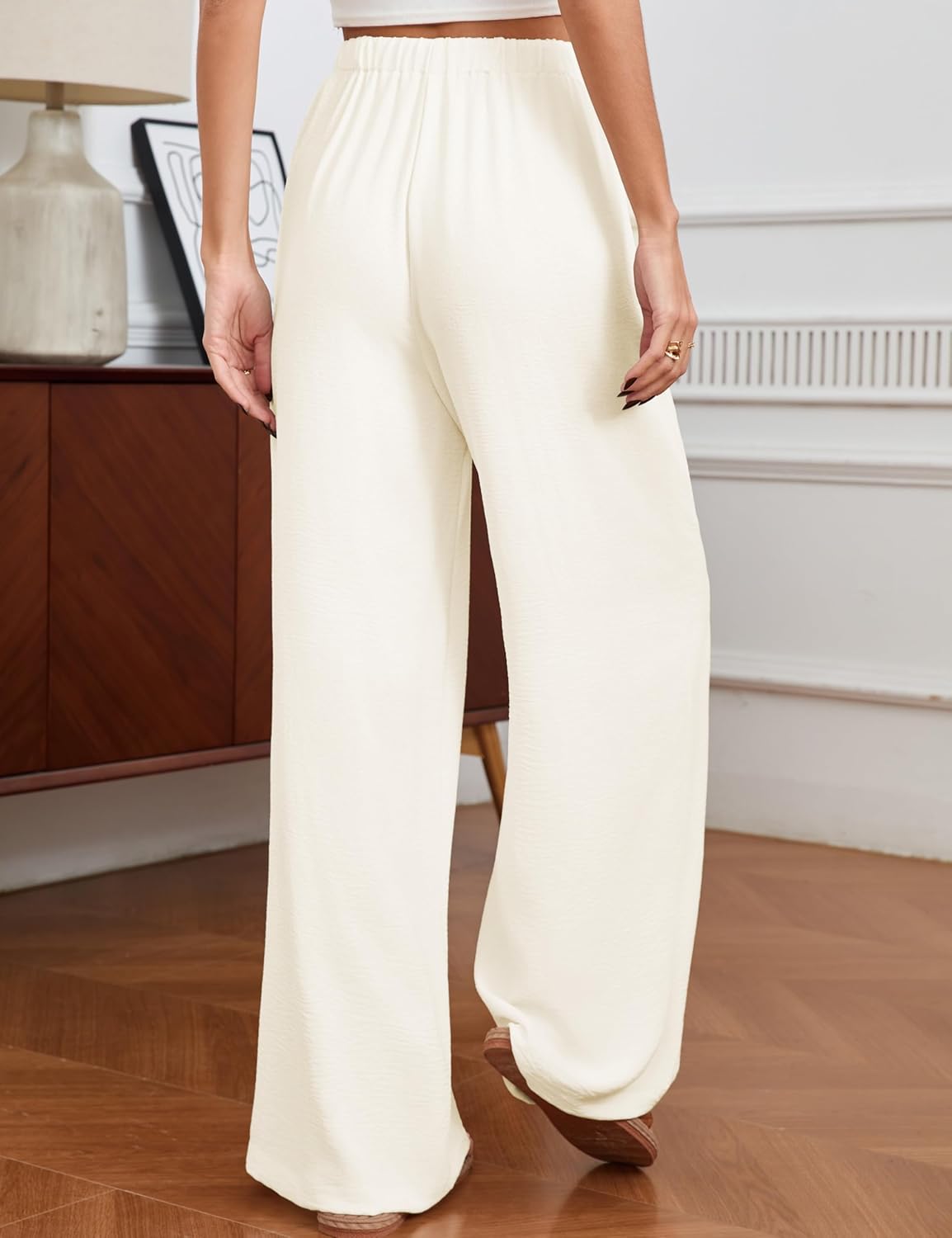 Palazzo Pants for Women, Wide Leg Loose Fit Flowy Trousers Loose Fit Casual Pants with Pockets, S-XL - Image 6