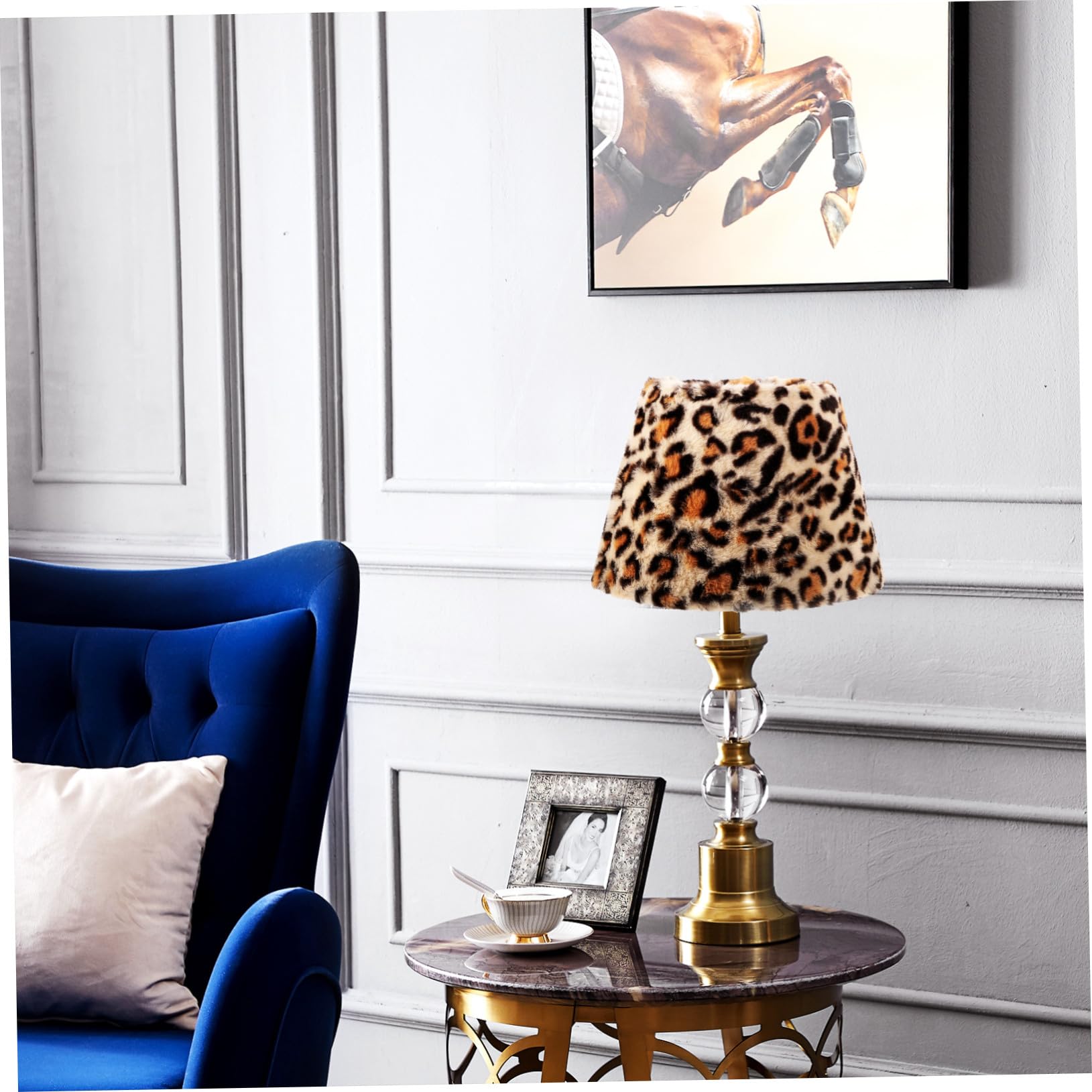 Abat-jour Cylindrique Décoratif en Métal et Tissu Douille E27, Design Créatif, Protection et Style pour Lampe de Table ou Lampadaire