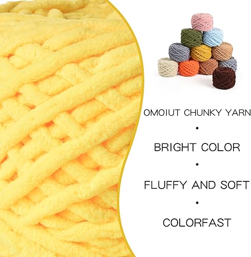 Vista 35 de Paquete de 3 hilos gruesos de felpilla de felpa de 3.53 onzas (49.2 yardas), hilo de terciopelo esponjoso para tejer y hacer ganchillo, hilos de 3