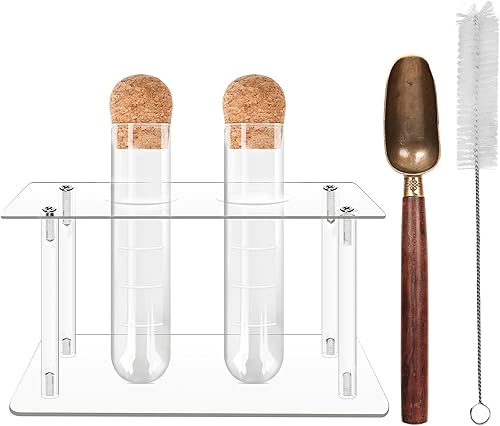 Miniatura 1 de Juego de infusor de té para té suelto, 2 coladores de vidrio con soporte, cucharadita y cepillo de limpieza, accesorios de té, difusor de vidrio