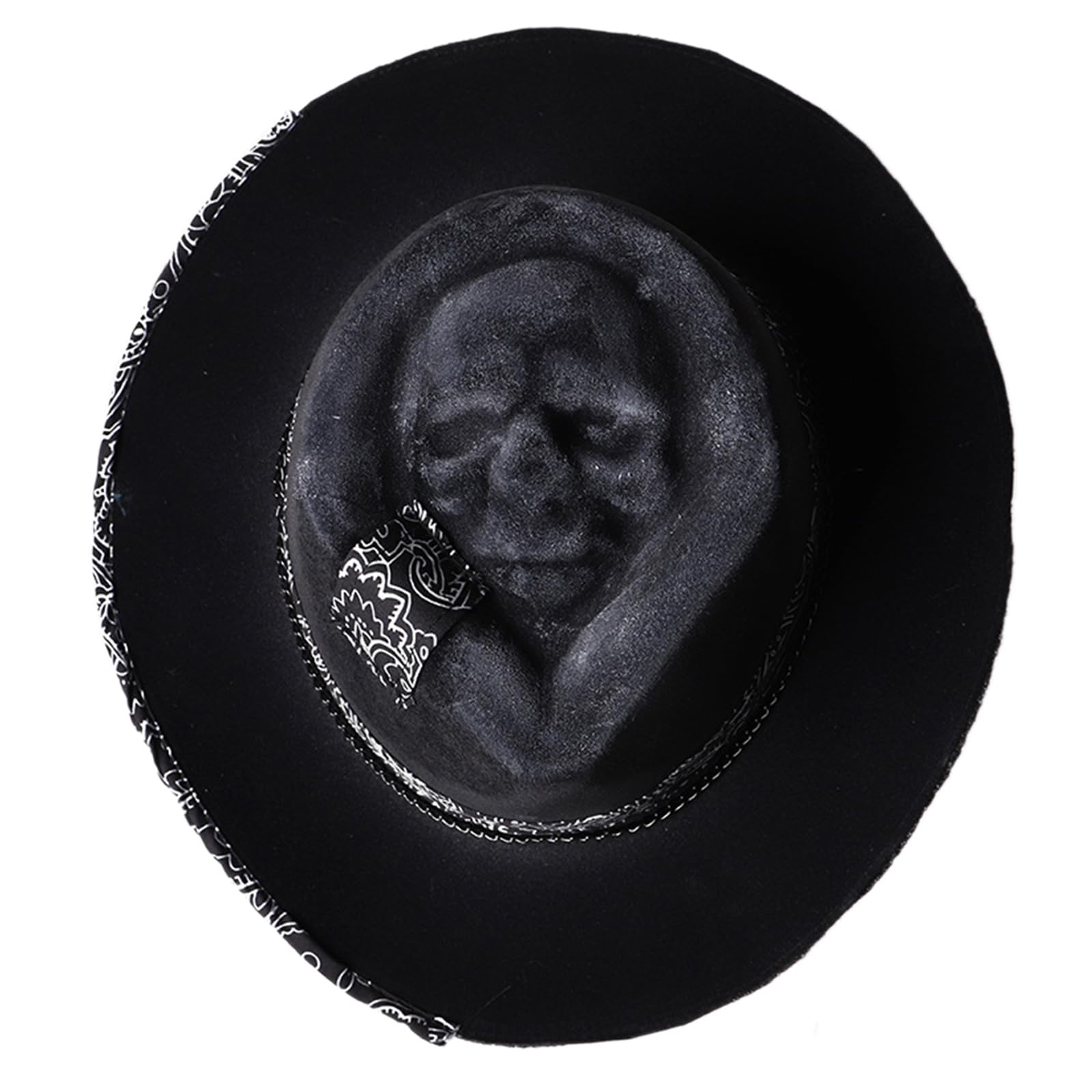 SLXLYH Trendy Halloween Skull Cowboy Hat Stylish And Distinctive Unisex Headpiece Fashionable And Punk Headwear